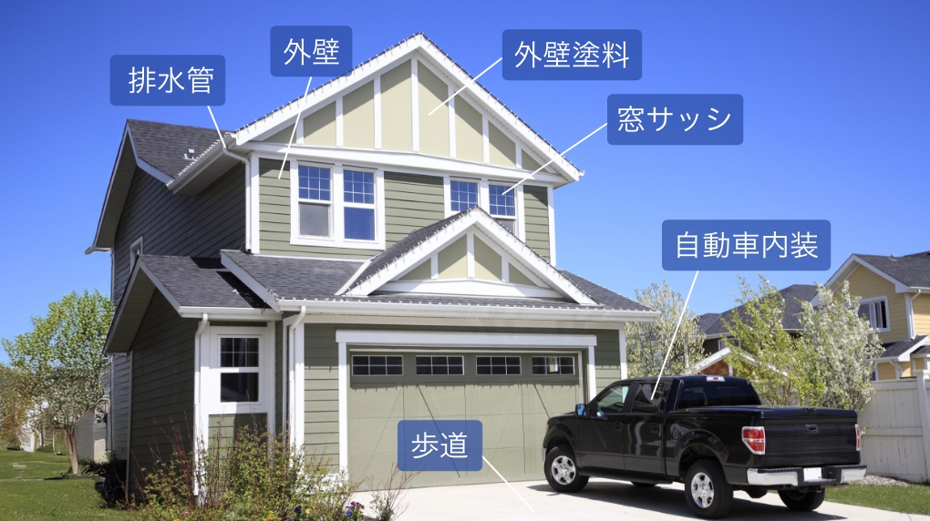 建材などへの使用例