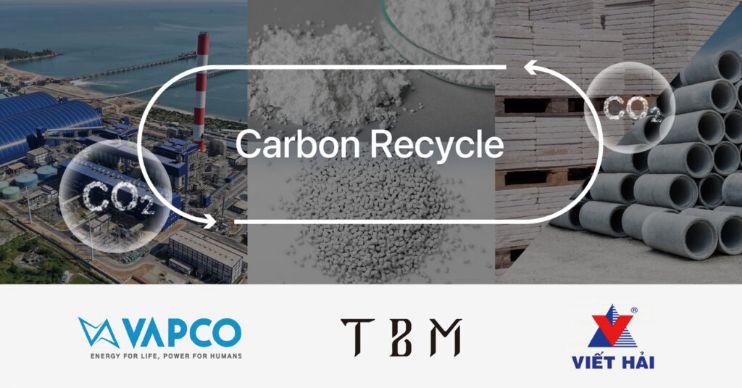 TBM、カーボンリサイクル素材のプラント建設。製造に向け、石炭火力発電事業会社のVAPCO、ベトナム大手建設会社のViet Haiと協力して、炭素回収・利用プロジェクトの実現に向けた基本合意を締結