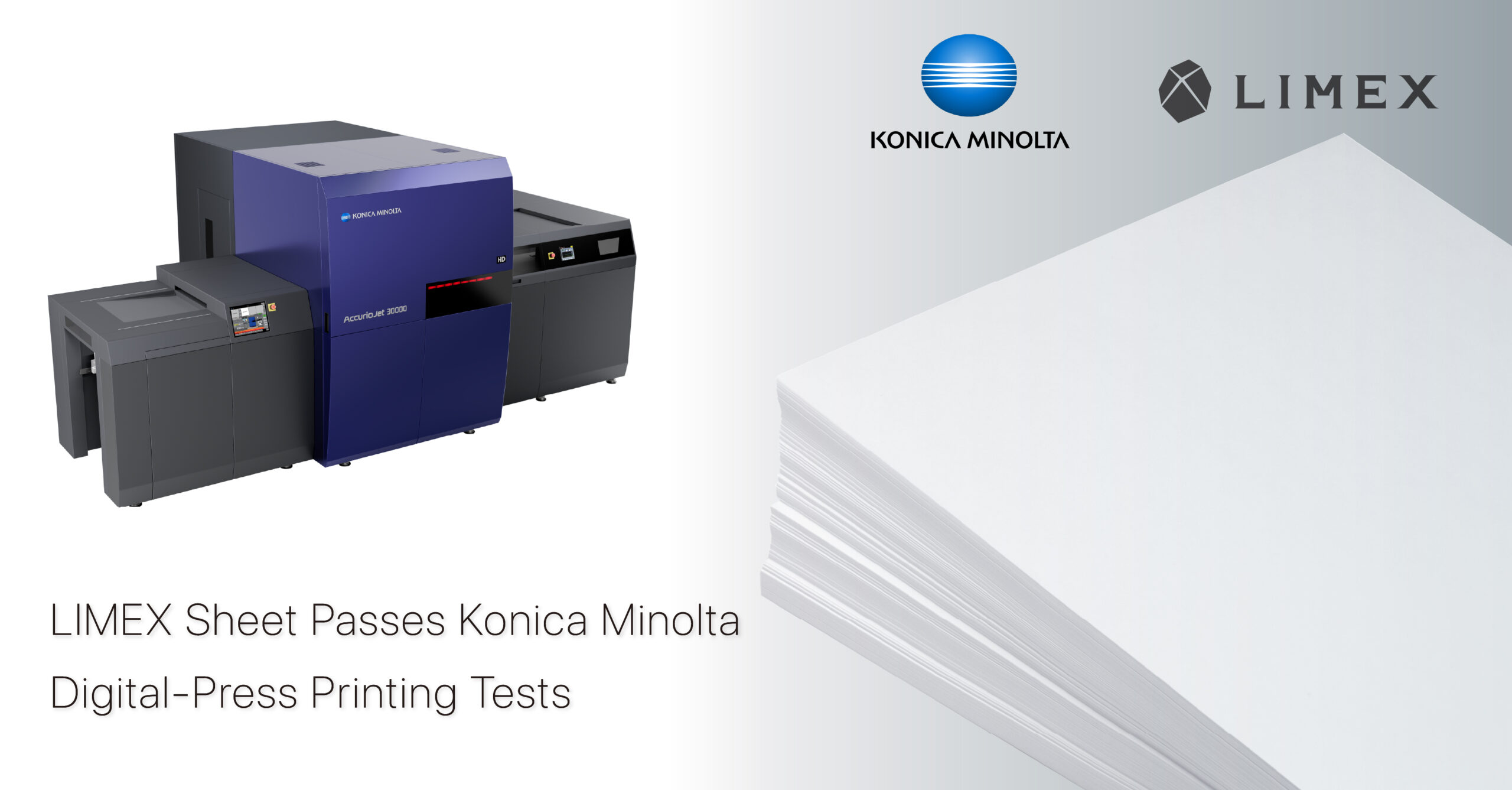 環境配慮型の「LIMEX Sheet」が、コニカミノルタのデジタル印刷機の